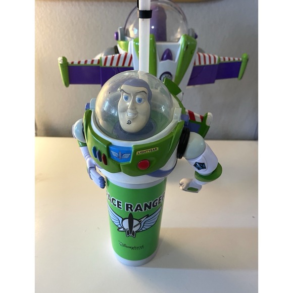 Buzz Lightyear Action Figure 12" Toy Story Talking Lights Laser Pixar & Cup Lot - Picture 3 of 4